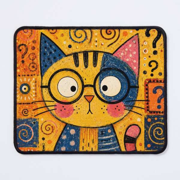 Item preview, Whimsical Folk Art Curious Cat designed and sold by Rohan132.