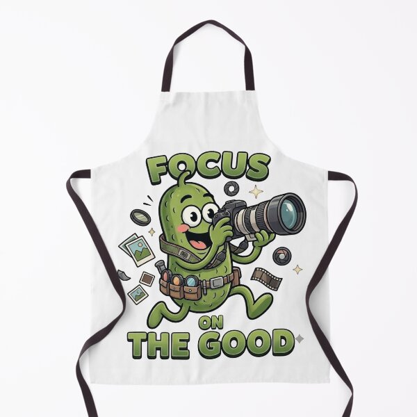 Item preview, Focus On The Good Cute Pickle Photographer Camera Mental Health Positive Mindset Quote designed and sold by Basma Designs | Funny Shirts, Stickers & Mugs.