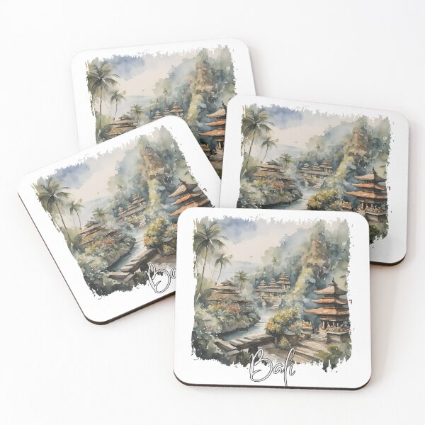 Artikelvorschau, Bali-Aquarell, Bali Indonesien entworfen und verkauft von Dressyourflag.