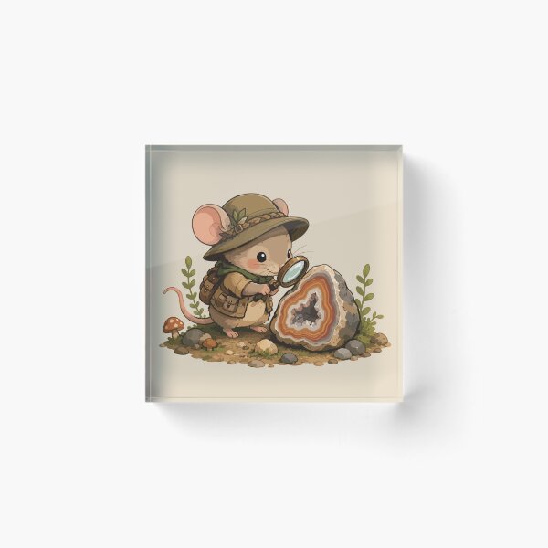 Item preview, Cute Rockhound Mouse Sticker Geology Explorer Mouse Agate Crystal Collector Gift designed and sold by SimplePoDesign.