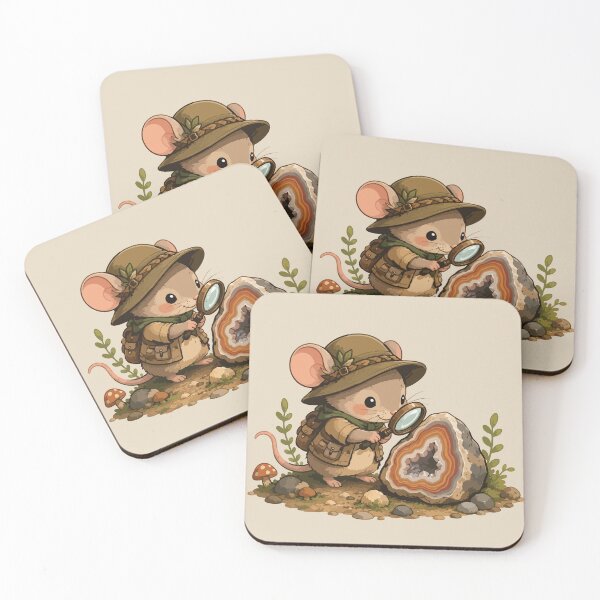 Item preview, Cute Rockhound Mouse Sticker Geology Explorer Mouse Agate Crystal Collector Gift designed and sold by SimplePoDesign.