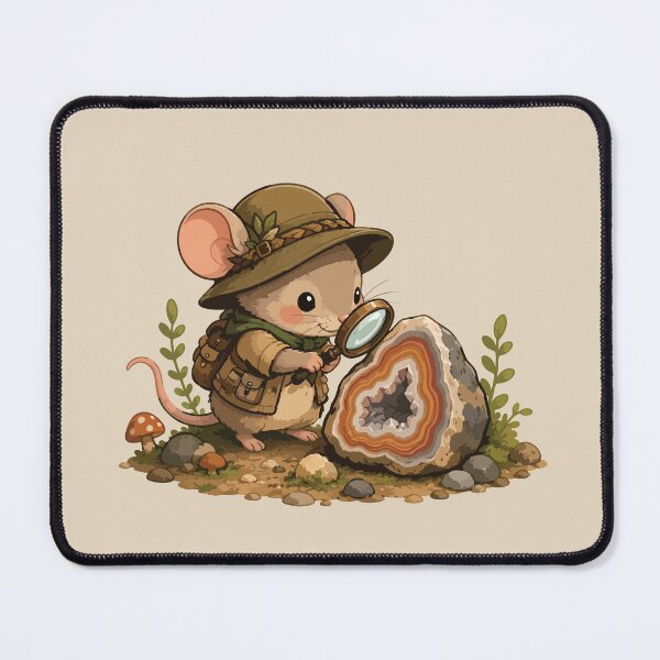 Item preview, Cute Rockhound Mouse Sticker Geology Explorer Mouse Agate Crystal Collector Gift designed and sold by SimplePoDesign.