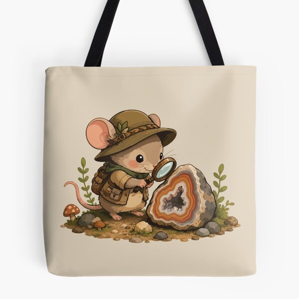 Item preview, Cute Rockhound Mouse Sticker Geology Explorer Mouse Agate Crystal Collector Gift designed and sold by SimplePoDesign.