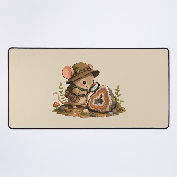 Item preview, Cute Rockhound Mouse Sticker Geology Explorer Mouse Agate Crystal Collector Gift designed and sold by SimplePoDesign.