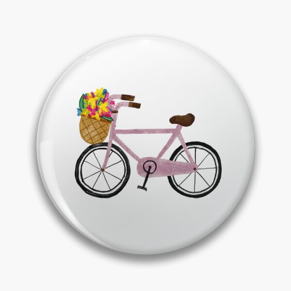 Item preview, Pink Floral Bicycle Watercolor Illustration designed and sold by     Sela Art .
