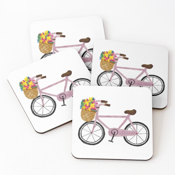 Item preview, Pink Floral Bicycle Watercolor Illustration designed and sold by     Sela Art .