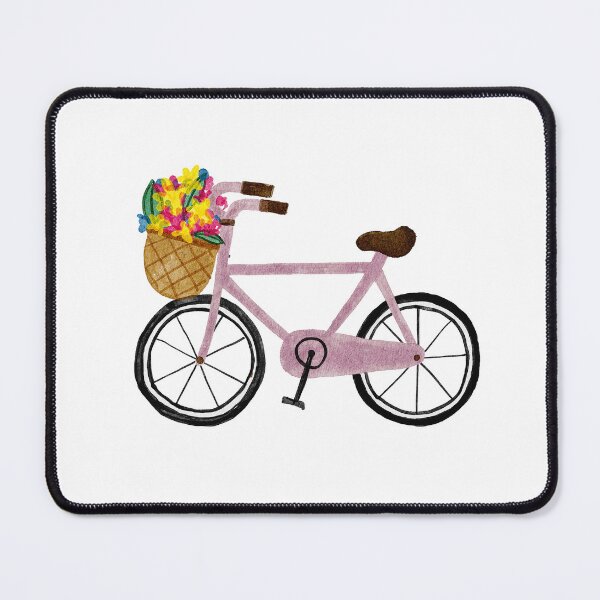Item preview, Pink Floral Bicycle Watercolor Illustration designed and sold by سله أرت.