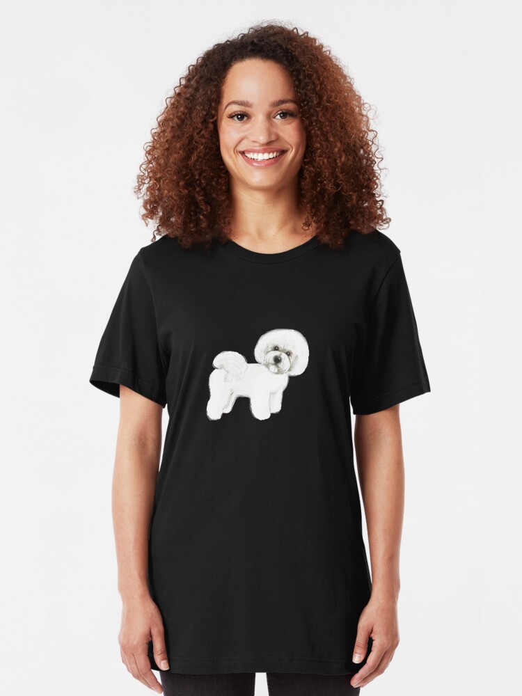 Alternate view of Bichon Frise dog Slim Fit T-Shirt