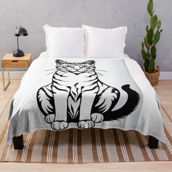 Item preview, Animals - Cat with Turquoise Eyes, Graphic Elegance in Black and White designed and sold by World-Pets.