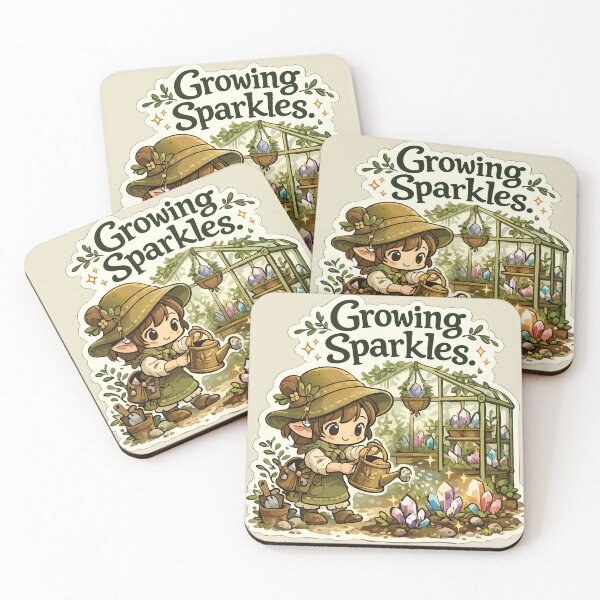Item preview, Growing Sparkles Cute Crystal Greenhouse Sticker Rockhound Gardening Geology Gift designed and sold by SimplePoDesign.