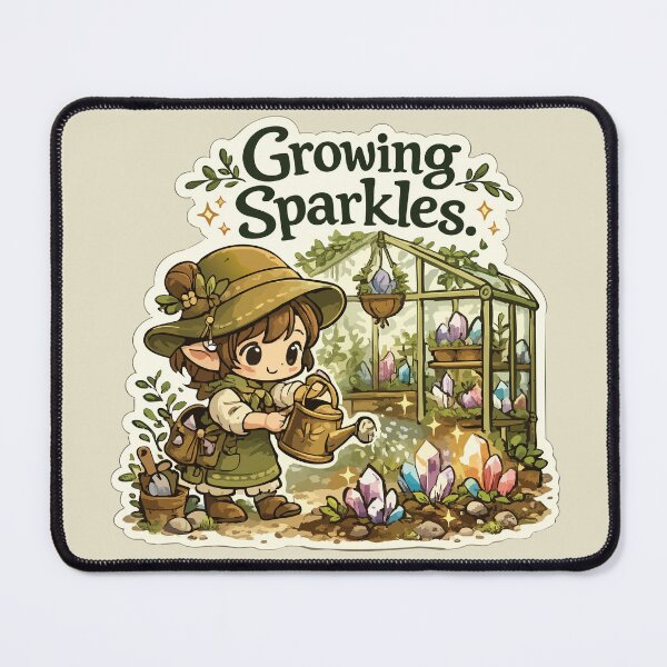 Item preview, Growing Sparkles Cute Crystal Greenhouse Sticker Rockhound Gardening Geology Gift designed and sold by SimplePoDesign.