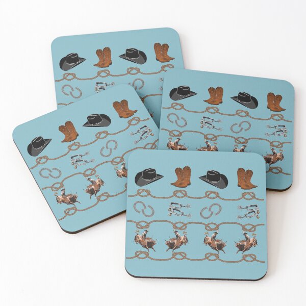 Item preview, Rodeo Cowboy Essentials Bull Rider Teal Blue designed and sold by Phat Dog Designs .