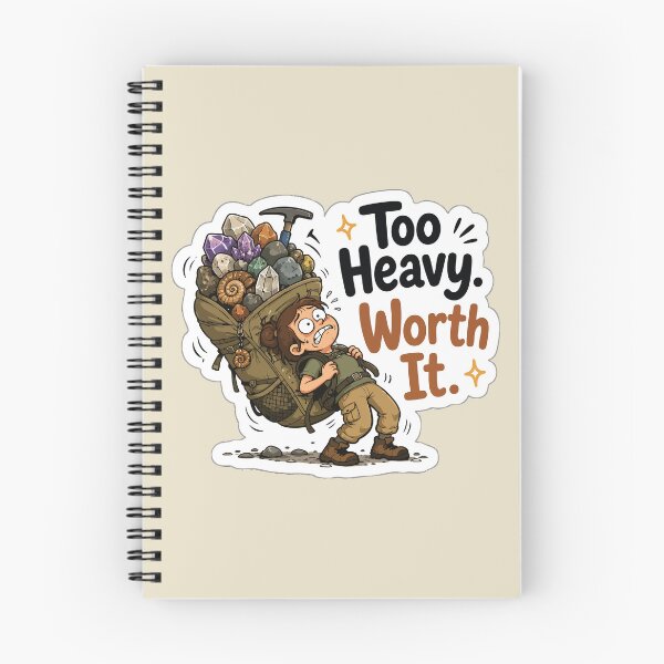 Item preview, Too Heavy Worth It Funny Rockhound Sticker Geology Crystal Collector Hiking Gift designed and sold by SimplePoDesign.