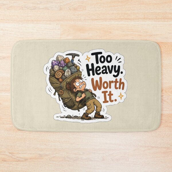 Item preview, Too Heavy Worth It Funny Rockhound Sticker Geology Crystal Collector Hiking Gift designed and sold by SimplePoDesign.