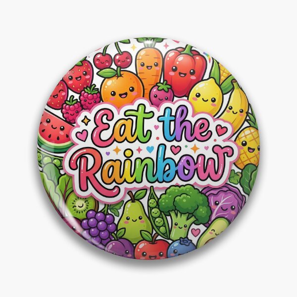 Item preview, Eat the Rainbow Kawaii Fruits & Vegetables Sticker | Cute Healthy Food Cartoon | Vegan Rainbow Design designed and sold by Bhaskar Digital Art.