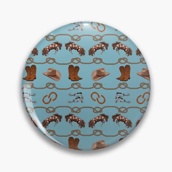 Item preview, Country Western Wild Horse Roundup Teal Blue  designed and sold by Phat Dog Designs .