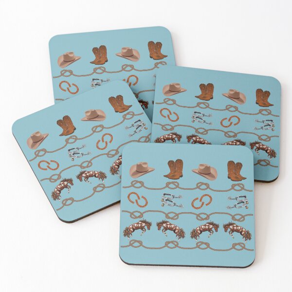 Item preview, Country Western Wild Horse Roundup Teal Blue  designed and sold by Phat Dog Designs .