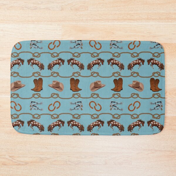 Item preview, Country Western Wild Horse Roundup Teal Blue  designed and sold by Phat Dog Designs .