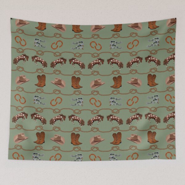 Item preview, Country Western Wild Horse Roundup  designed and sold by Phat Dog Designs .