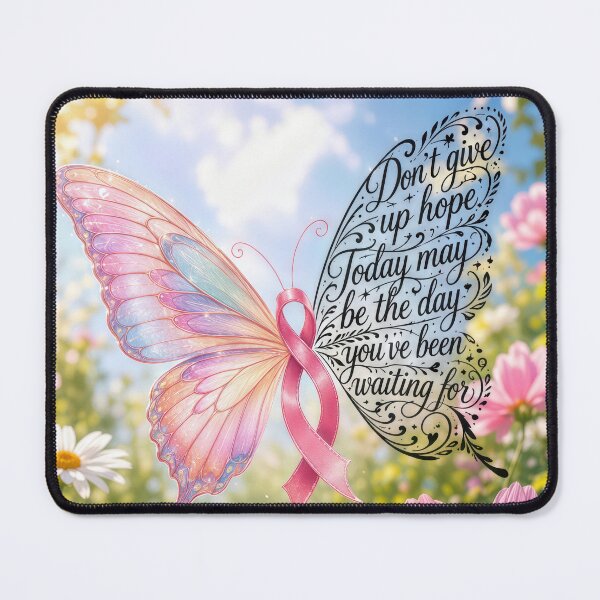 Item preview, Pink Ribbon Butterfly with Inspirational Text designed and sold by Maria Dryfhout.