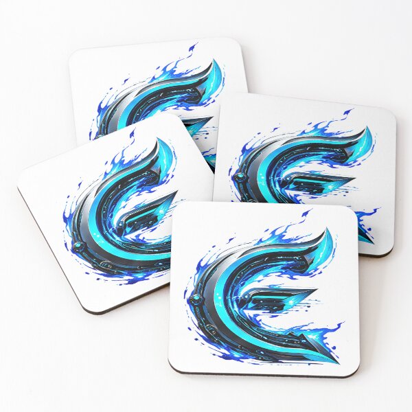 Item preview, AquaFlare Cipher: The Teal Inferno Letter E designed and sold by BlissBlvdShop.