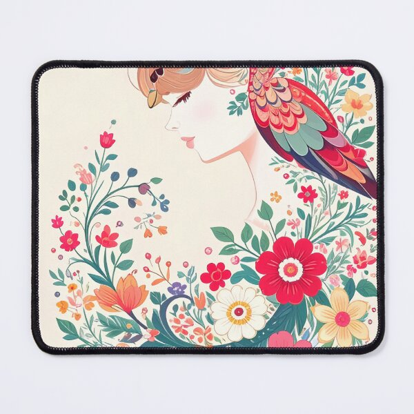 Item preview, Whimsical Bird Maiden Botanical Art | Floral Fantasy Illustration | Cottagecore Wall Art | Nature-Inspired Surreal Portrait designed and sold by CottageArtistry.