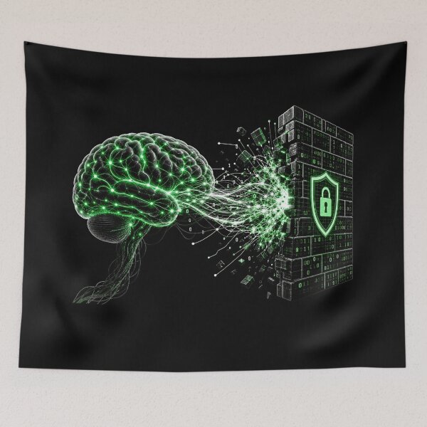Item preview, Adversarial Neural Network Rebellion - AI Brain Firewall Attack designed and sold by Uglyandcute.