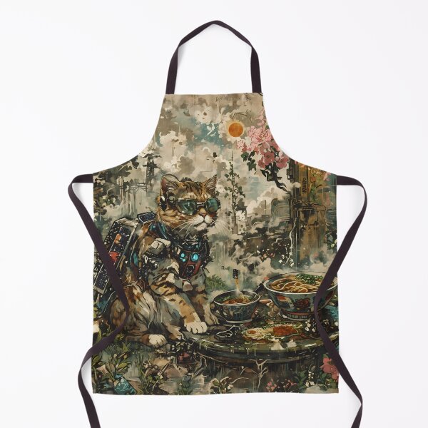 Item preview, Cyberpunk Cat Eating Ramen designed and sold by Structure-Blue.