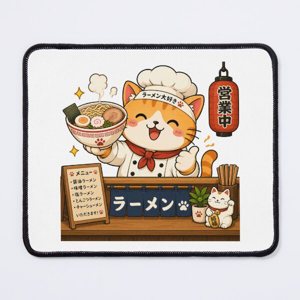 Item preview, Cute Cat Eating Ramen Funny Kawaii Japanese Noodles designed and sold by AMICO77.