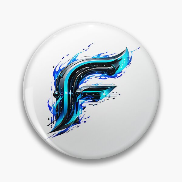 Item preview, AquaFlare Cipher: The Teal Inferno Letter F designed and sold by BlissBlvdShop.