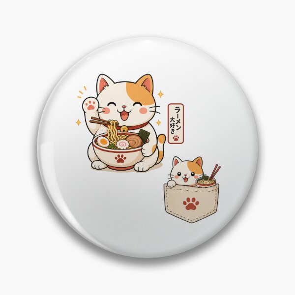 Item preview, Cute Cat Eating Ramen Funny Kawaii Japanese Noodles designed and sold by AMICO77.