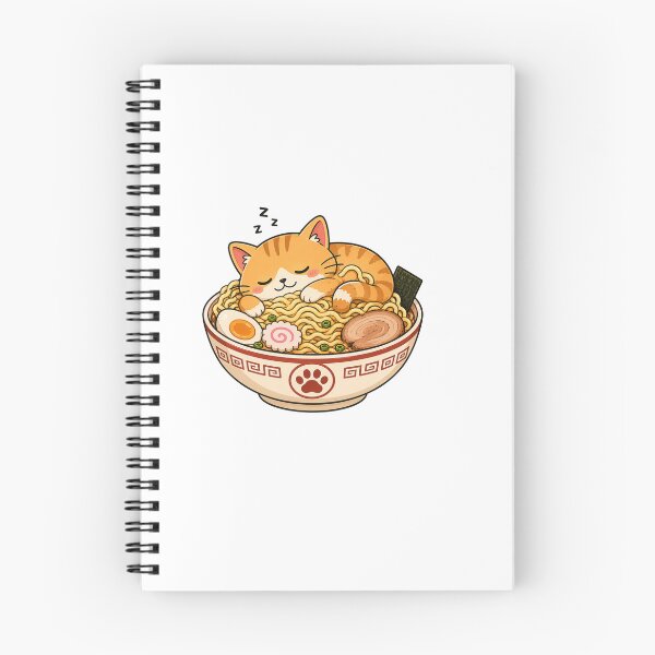Item preview, Cute Cat Eating Ramen Funny Kawaii Japanese Noodles designed and sold by AMICO77.