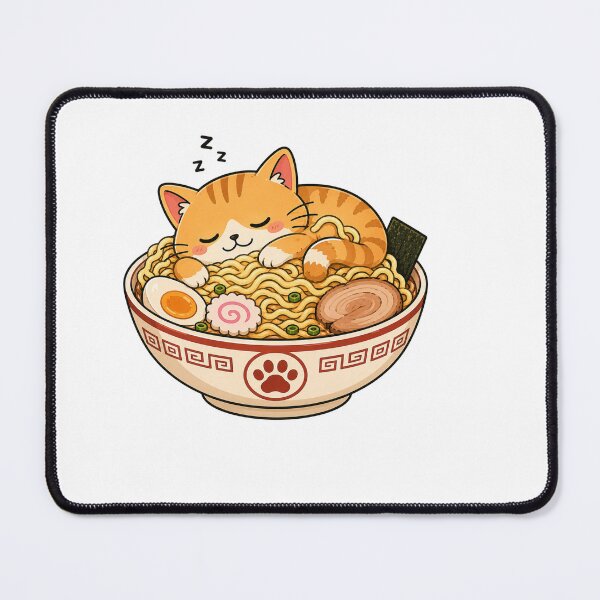 Item preview, Cute Cat Eating Ramen Funny Kawaii Japanese Noodles designed and sold by AMICO77.