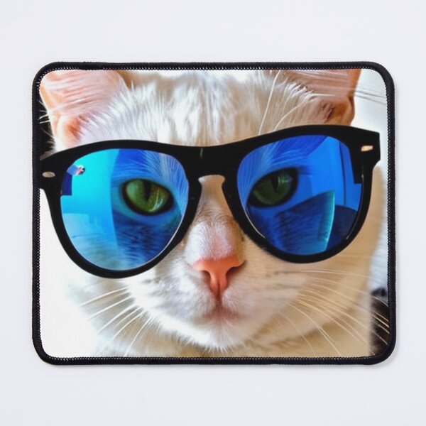 Item preview, Animals - Cool White Cat, Relaxed Attitude and Mirror Sunglasses designed and sold by World-Pets.