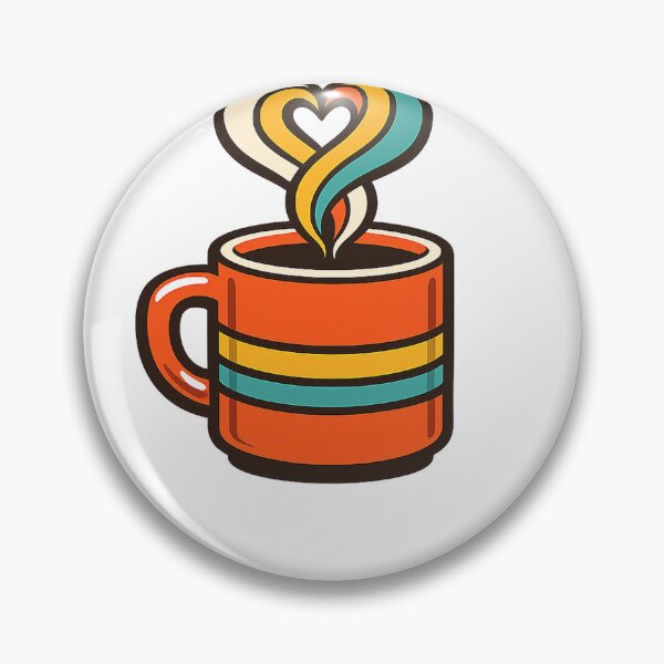 Item preview, Retro Coffee Lover Cup with Groovy Heart Steam designed and sold by eignvalue.