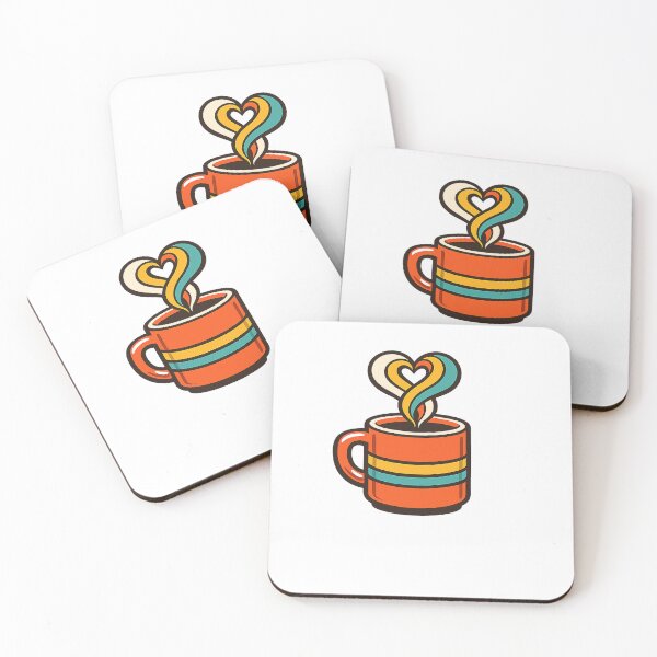 Item preview, Retro Coffee Lover Cup with Groovy Heart Steam designed and sold by eignvalue.