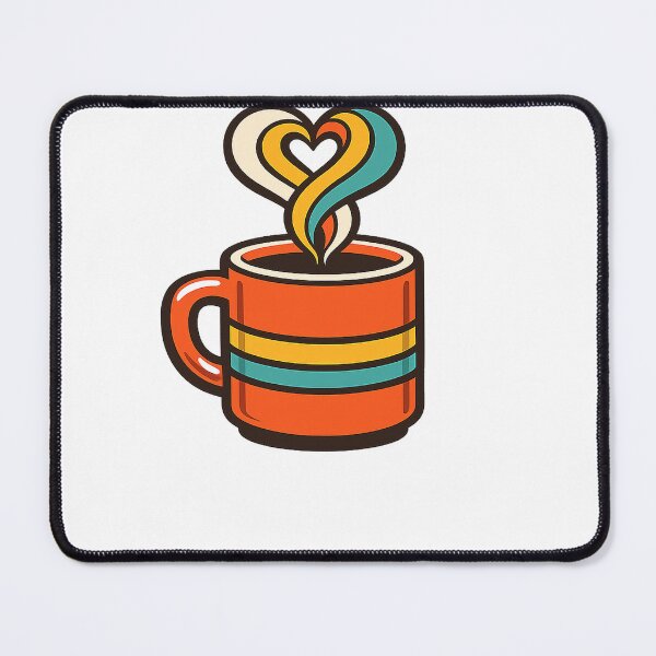 Item preview, Retro Coffee Lover Cup with Groovy Heart Steam designed and sold by eignvalue.