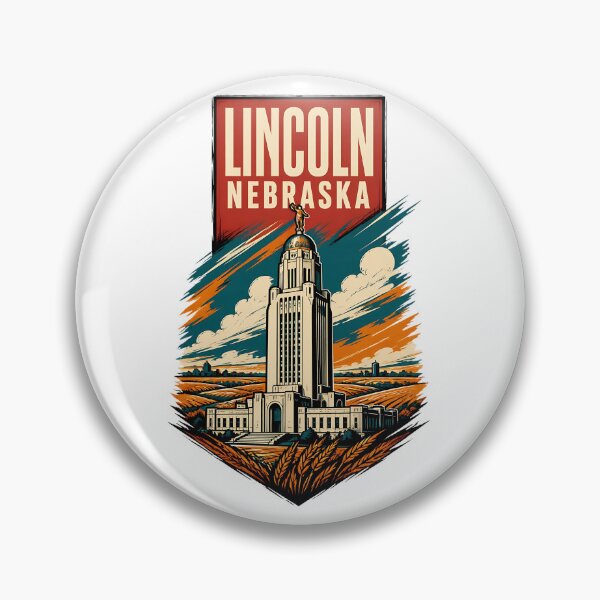 Item preview, Lincoln, Nebraska USA Vintage Travel Tourism Art designed and sold by TravelersGems.