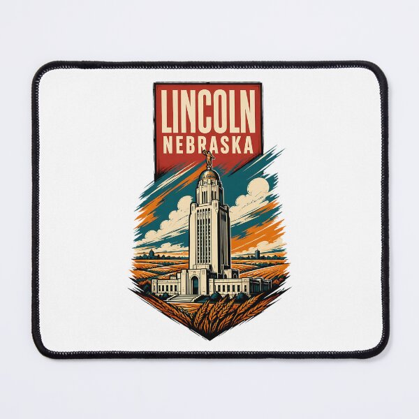 Item preview, Lincoln, Nebraska USA Vintage Travel Tourism Art designed and sold by TravelersGems.