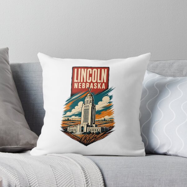 Item preview, Lincoln, Nebraska USA Vintage Travel Tourism Art designed and sold by TravelersGems.