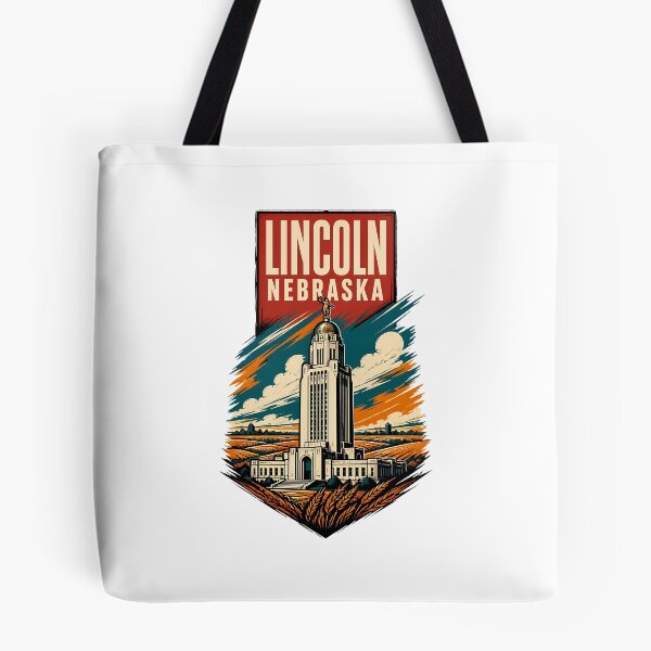 Item preview, Lincoln, Nebraska USA Vintage Travel Tourism Art designed and sold by TravelersGems.
