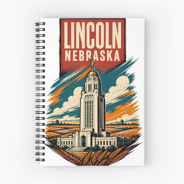 Item preview, Lincoln, Nebraska USA Vintage Travel Tourism Art designed and sold by TravelersGems.
