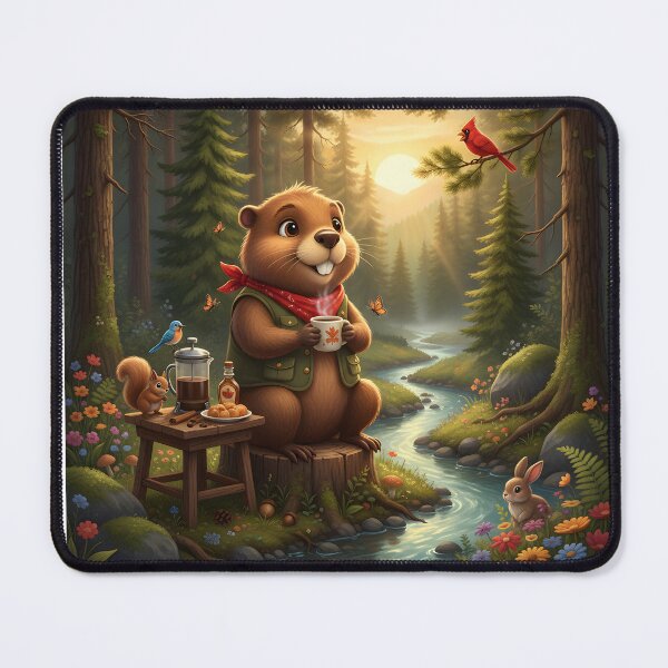 Item preview, Happy Beaver Adventures – Beaver Morning Coffee designed and sold by Clothes With Smiling Animals Walt Gral.