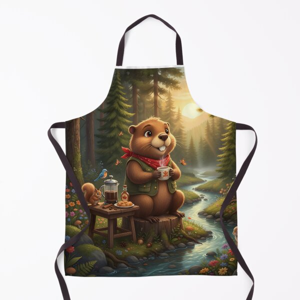 Item preview, Happy Beaver Adventures – Beaver Morning Coffee designed and sold by Clothes With Smiling Animals Walt Gral.