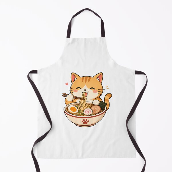 Item preview, Cute Cat Eating Ramen Funny Kawaii Japanese Noodles designed and sold by AMICO77.