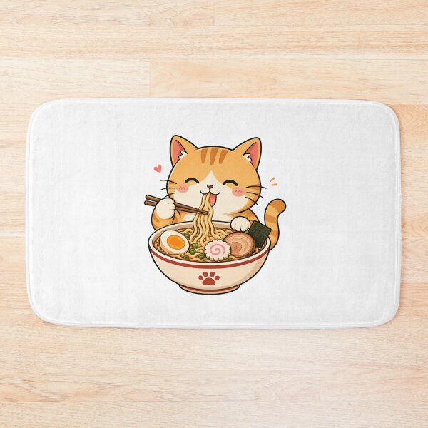 Item preview, Cute Cat Eating Ramen Funny Kawaii Japanese Noodles designed and sold by AMICO77.