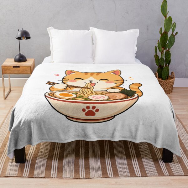 Item preview, Cute Cat Eating Ramen Funny Kawaii Japanese Noodles designed and sold by AMICO77.