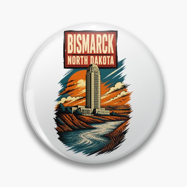 Item preview, Bismarck, North Dakota USA Vintage Travel Tourism Art designed and sold by TravelersGems.