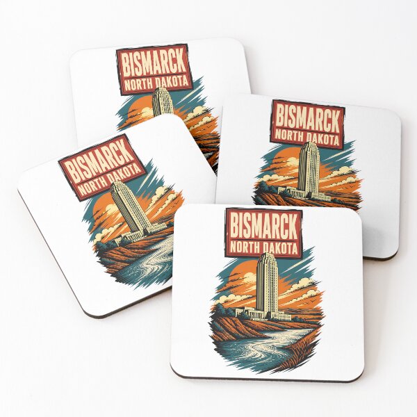 Item preview, Bismarck, North Dakota USA Vintage Travel Tourism Art designed and sold by TravelersGems.