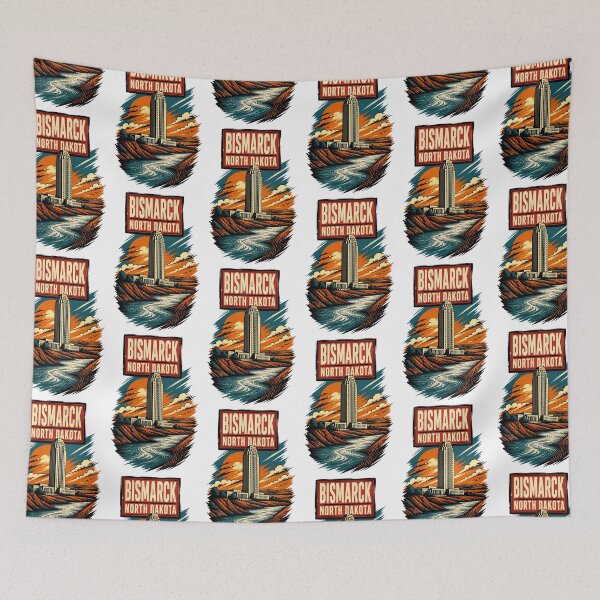 Item preview, Bismarck, North Dakota USA Vintage Travel Tourism Art designed and sold by TravelersGems.